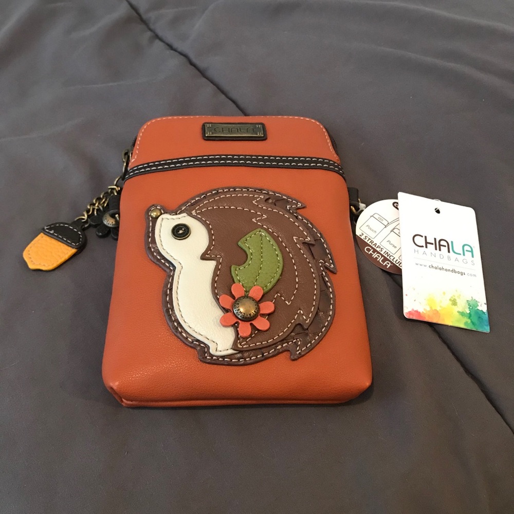 NWT CHALA hedgehog cell phone bag